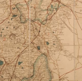 details a scarce fold out map of worcestershire which is