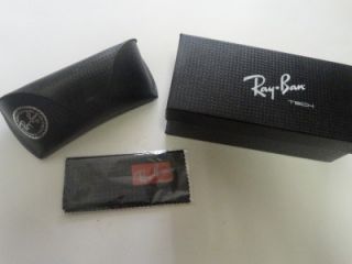 Authentic Ray Ban Sunglasses Eye Glasses Snap Black Leather Case w