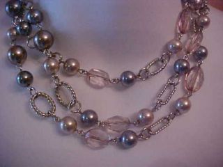  JEWELRY IMITATION RHODIUM BEADS FAUX PEARLS NEWPORT 48 NECKLACE