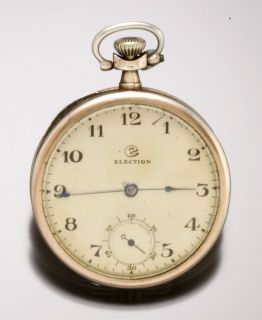  Nouveau 15 Jewel Election Niello Case Pocket Watch Circa 1915
