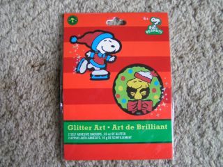 SNOOPY & WOODSTOCK Glitter Art Christmas Holiday Craft Kit NEW IN