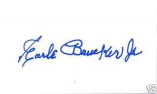 Earle Brucker Jr Philadelphia Athletics Signed 3x5