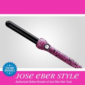 Jose Eber Clipless Curling Iron 25mm Pro Series Pink Zebra