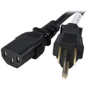 New Black 18AWG Power Extension Cord Cable 6ft