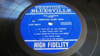 Pink Anderson Vol 1 Carolina Blues Man Prestige Bluesville 1038 RARE