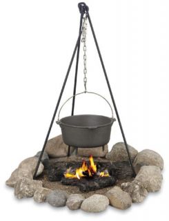  Cast Iron Cooking Campfire Tripod Hang Dutch Oven 