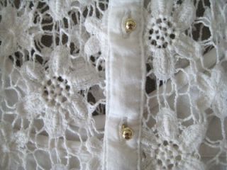 Massimo Dutti Crochet Ditsy Flowers Gold Button Swing Dress 4 6 S