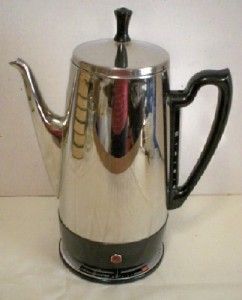  GENERAL ELECTRIC 10 CUP ELECTRIC STAINLESS STEEL COFFEE POT PERCOLATOR