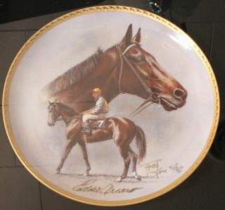 Eddie Arcaro Signed Fred Stone Up Kelso Plate Framed Le