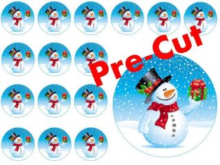  Christmas Xmas Pre Cut Fairy Cup Cake Toppers Edible Rice Paper