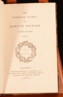 1825 5 Vol The Poetical Works of Edmund Spenser English Poetry The