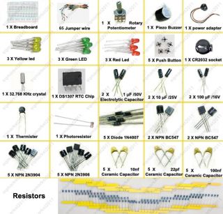Electronic Project Starter Kit   Jumper Cable,breadboard,Resistors