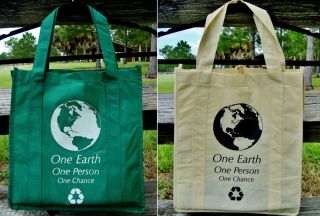 Earth Reusable Eco Vegan Recycle Travel Shopping Tote Bags