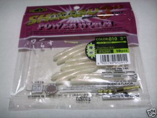 ECOGEAR Power Worm Shirasu 3 Color 010 10pcs NIP