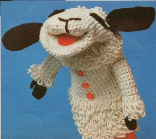 Vintage ADORABLE Lambchop Lamb Hand Puppet   Crochet Pattern