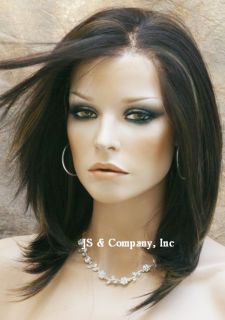 French Lace Front Wig Hi Temp Realistic Brown Mix A7