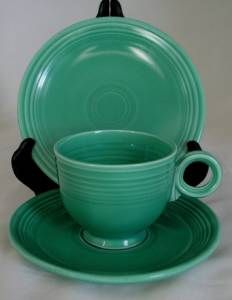 fiesta cup saucer 6 plate light green