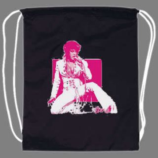 Elvis Presley Pink Logo Drawstring Backpack Tote Bag