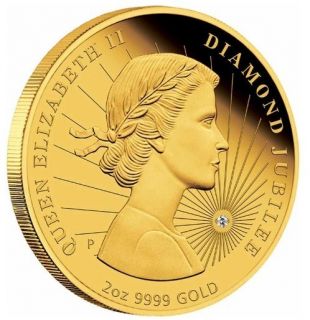 Queen Elizabeth II Diamond Jubilee 2012 2oz Gold Proof Coin $0 99