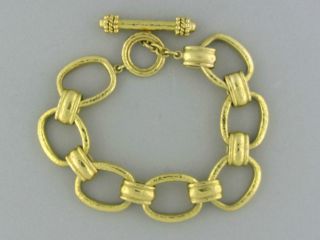 Elizabeth Locke 19K Yellow Gold Chain Link Toggle Bracelet