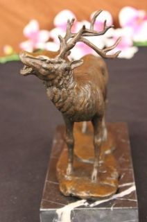 Bronze Elk Sculpture Pacific Creek Dandy Rmef Signed Barye Statue Art