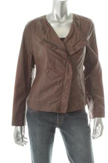 Eileen Fisher New Brown Asymmetric Zip Seamed 2 Pocket Jacket Coat