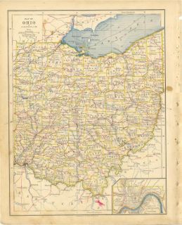  Original 1877 Ohio Map Wilson Hinkle and Co