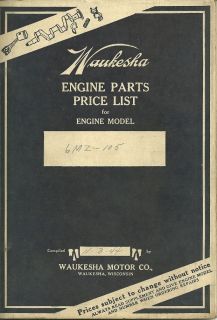 Waukesha Engine Parts Price List V 4X5