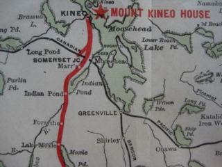 1915 Map Maine Central Railroad Portland Moosehead Lake