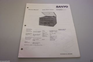 Sanyo GXT828U Stereo Music System Service Manual H C