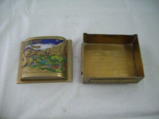 Two Vintage Brass Enamel Cloisonne Trinket Boxes Neat