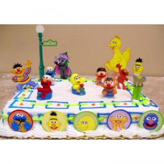 16pc Sesame Street Birthday Cake Topper Set Elmo Big Bird Cookie