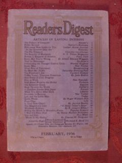 Readers Digest February 1936 J C Furnas Edwin Teale