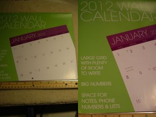  2012 Wall Home Office Planner Organizer School Work Datebook