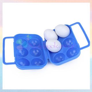 Picnic 6 Egg Container Carrier Keeper Hold Storage Blue