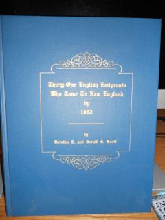 Thirty One English Emigrants Genealogy Book