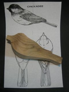 Black Capped Chickadee Woodcarving Kit w Butter Nut Cutout and Pattern