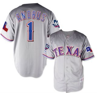 2012 Elvis Andrus Texas Rangers Grey Road Jersey w 40th Patch Mens M
