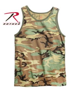 Woodland Camouflage Muscle Tank Top Small 3 XL