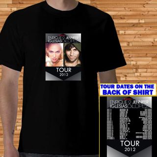 Enrique Iglesias Jennifer Lopez TOUR 2012 mens black T Shirt S M L XL