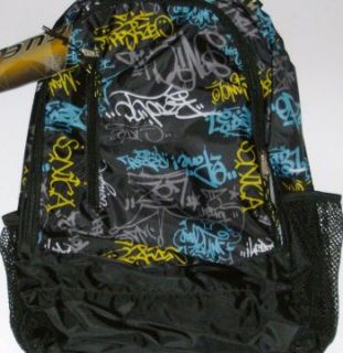 Eastsport Fuel Sketchy Graffiti Backpack Sport School Travel Black