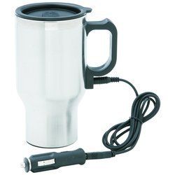  Steel Coffee Mug w Electric 12 V Electric Plug in Travel Warmer