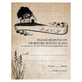  Country Chic Wedding Invitation RSVP Set of 100 w Envelopes