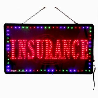 New Large LED Insurance Business Open Sign with Motion Switch 27 2x15