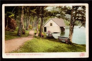 1906 Boat House on Echo Lake White Mountains New Hampshire Postcard