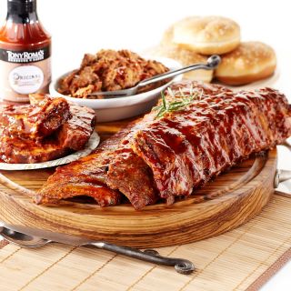 Tony Romas BBQ Combo with Ribs, Pulled Pork and BBQ Sauce
