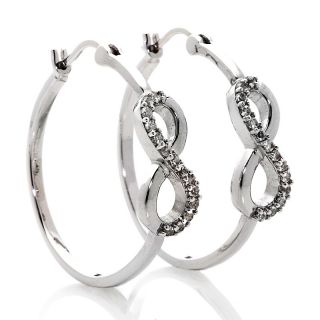 True Blood Jewelry .42ct White Topaz and Sterling Silver Infinity Hoop