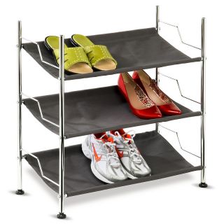 Honey Can Do Honey Can Do 3 Tier Canvas Shoe Rack with Steel Frame