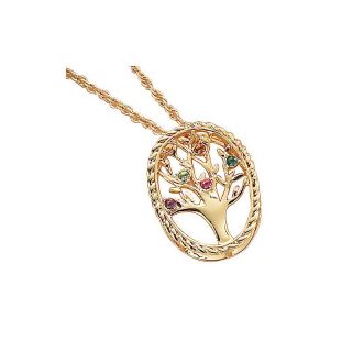 Gold Plated Birthstone Family Tree Pendant