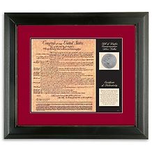 framed bill of rights and 1993 silver dollar set d 2012051717473106